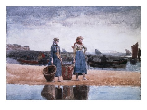 Two Girls on the Beach, Tynemouth By Winslow Homer
